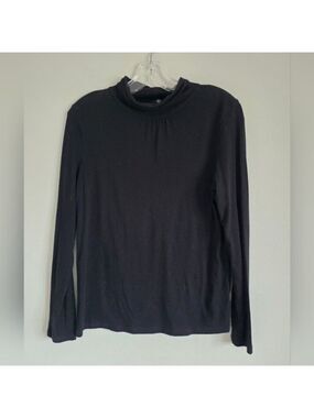 TALBOTS | Turtleneck Tee Shirt Ling Sleeve Black Sz L